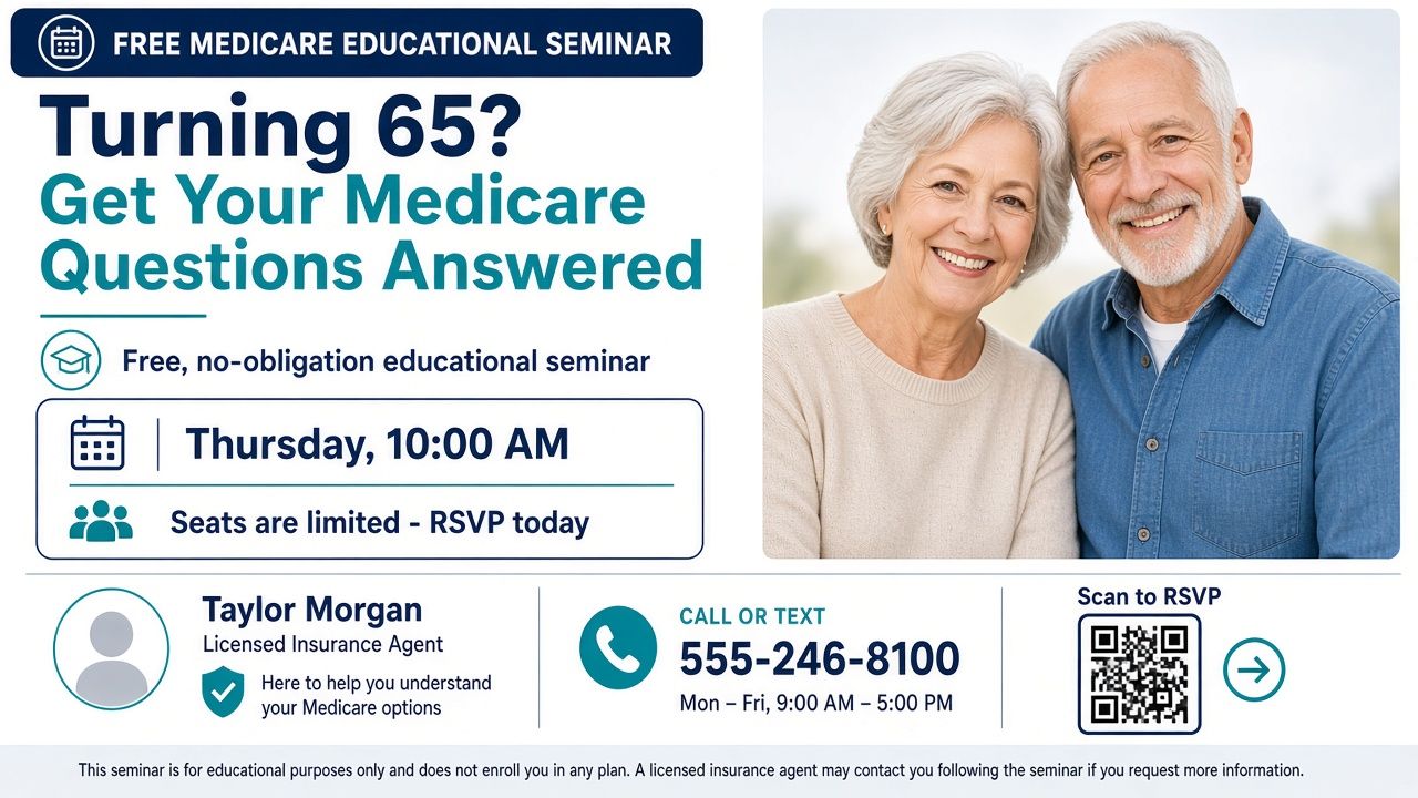 Sample Medicare seminar postcard